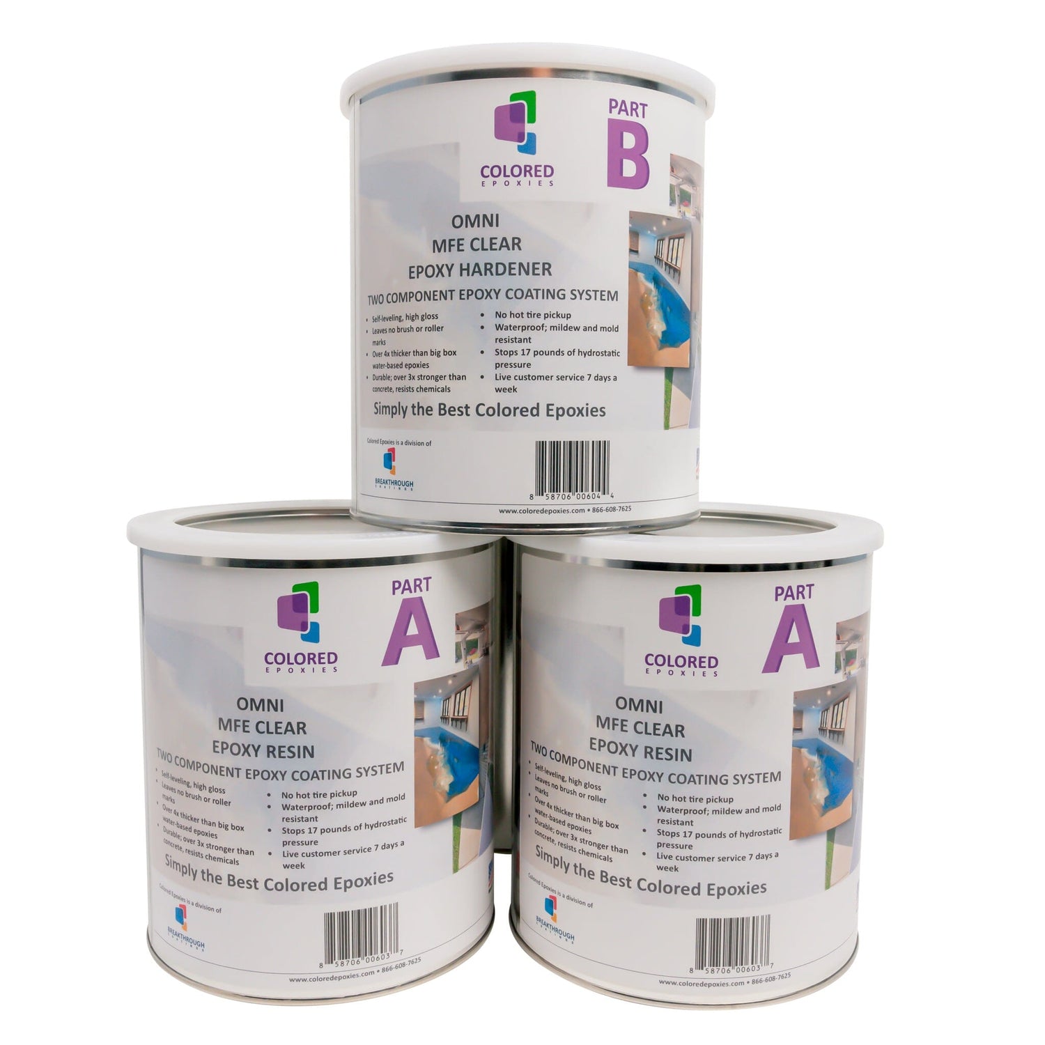 Conjunto de resina de epóxi claro