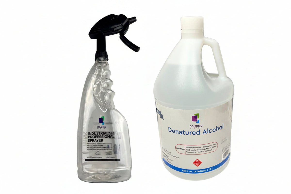 1 Gallon 85% Denatured Alcohol and 1 Spray bottle