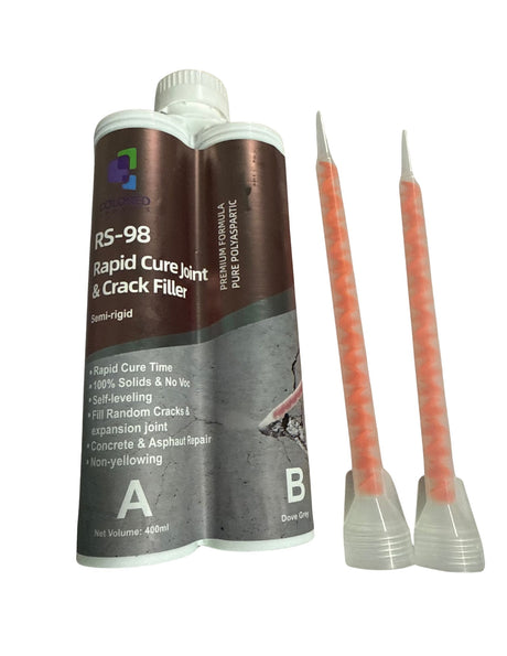 RS-98 Rapid Cure Joint & Crack Filler, 400 ml dual cartridge with two mixing nozzles