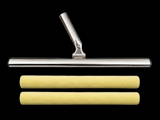 T-Bar epoxy applicator with yellow roller for metallic epoxy coatings