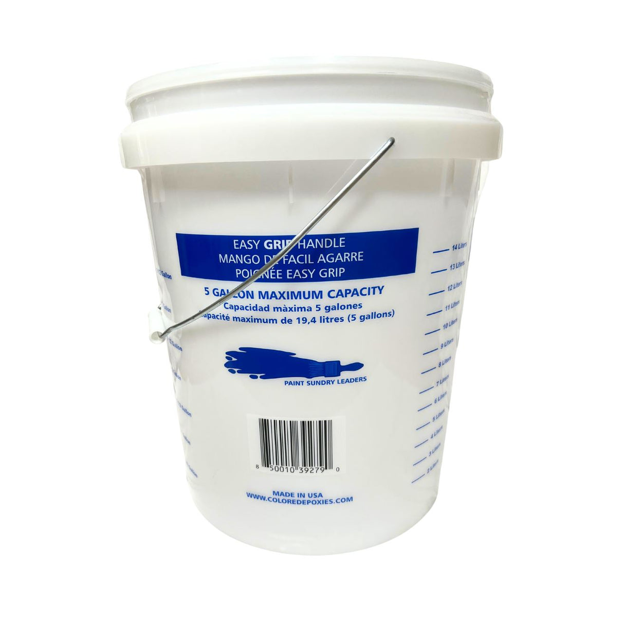 Colored Epoxies 5-Gal. Clear Measure Multi Mix Bucket
