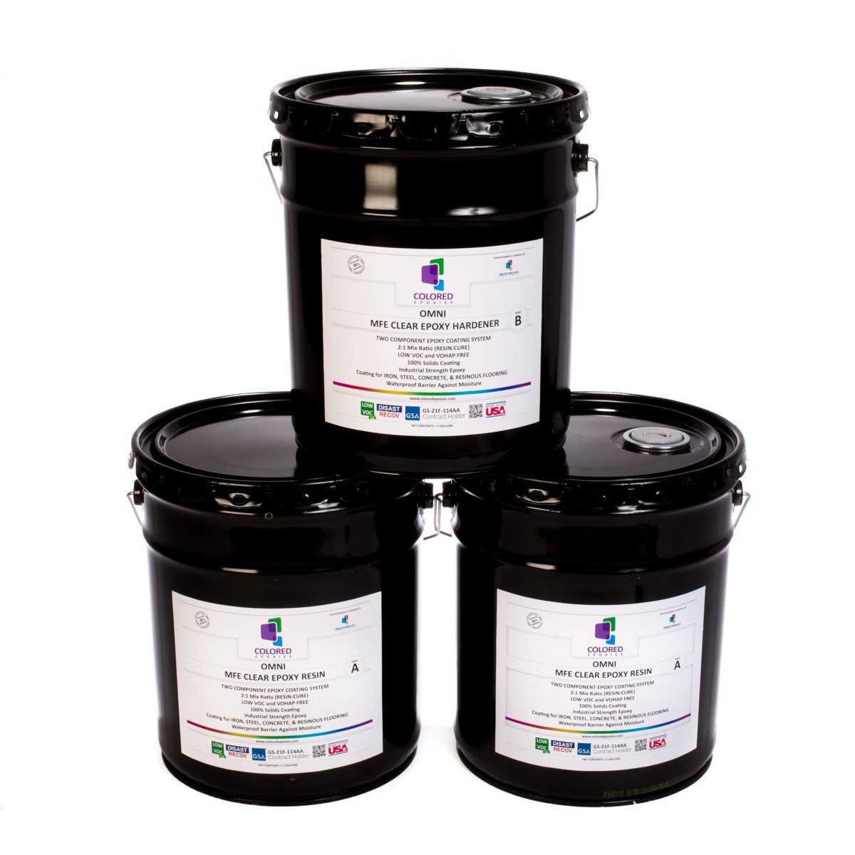 Colored Epoxies 15GLKTCL Clear 15 Gallon Kit Resin and Hardener
