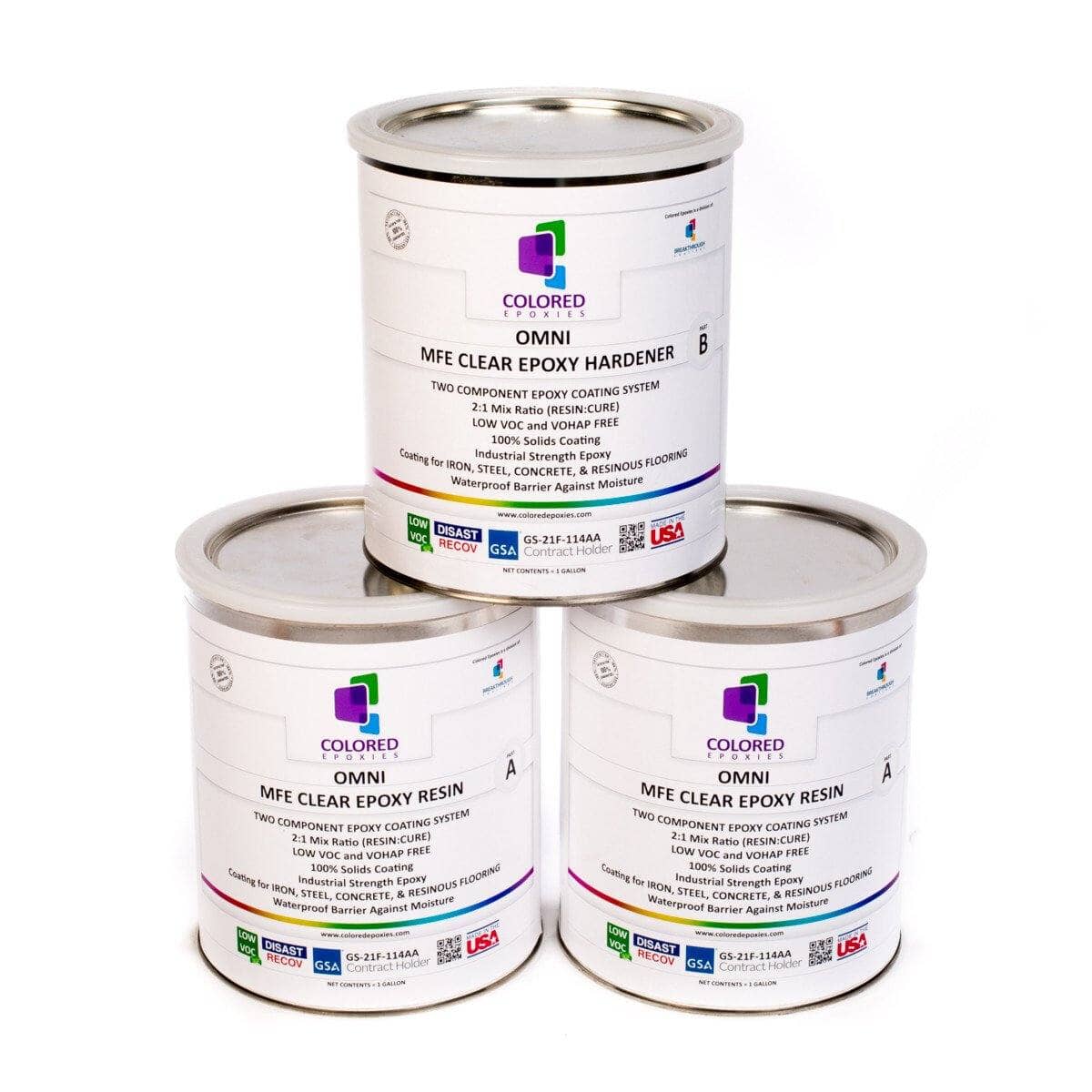Coloredepoxies 10025 White Epoxy Resin Coating Made with Beautiful and  Vibrant Pigments, 100% solids, For Garage Floors, Basements, Concrete and